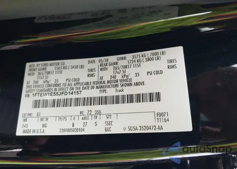 2018 Ford F-150 Xlt from USA, damaged, VIN 1FTEW1E55JFD14157